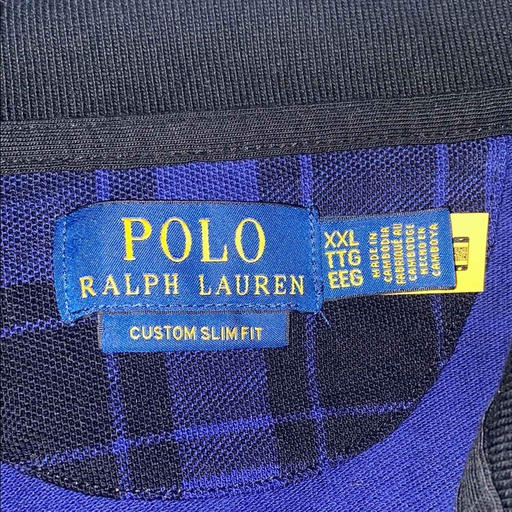 Polo by Ralph Lauren Blue and Black Men's Shirt